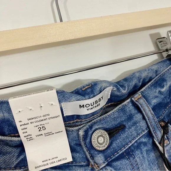 Moussy‎ Vintage 25 NWT Colemont Straight Rigid Button Fly Jeans